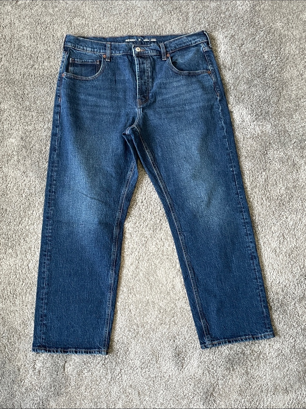 EC Old Navy Mid-Rise The Slouchy Straight Leg Dark Wash Jeans - Size 12